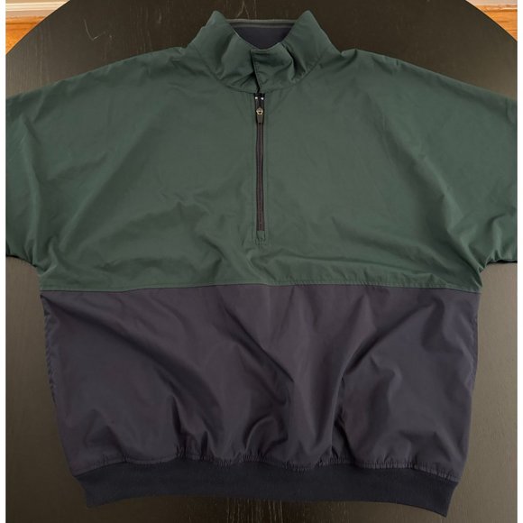 Port Authority Half Zip‎ Windbreaker Mens XL Navy/Green Pullover Casual Athletic - Picture 2 of 14